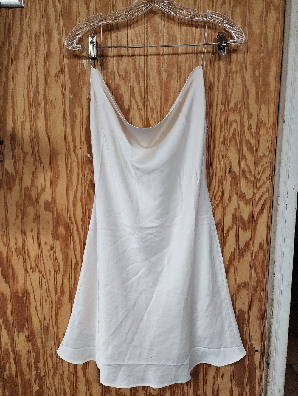 Fashion Nova White Cowl Neck Slip Dress